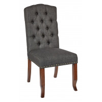 OSP Home Furnishings JSA-L36 Jessica Tufted Dining Chair in Charcoal Fabric